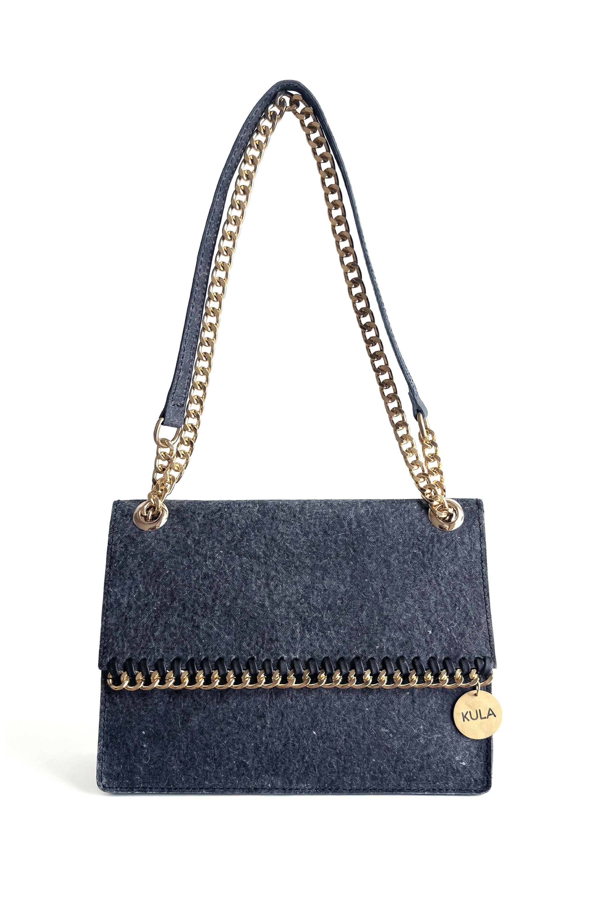 Jasmine Handbag in Ocean Blue | Plant-Based Drop chain Coconut Leather Handbag