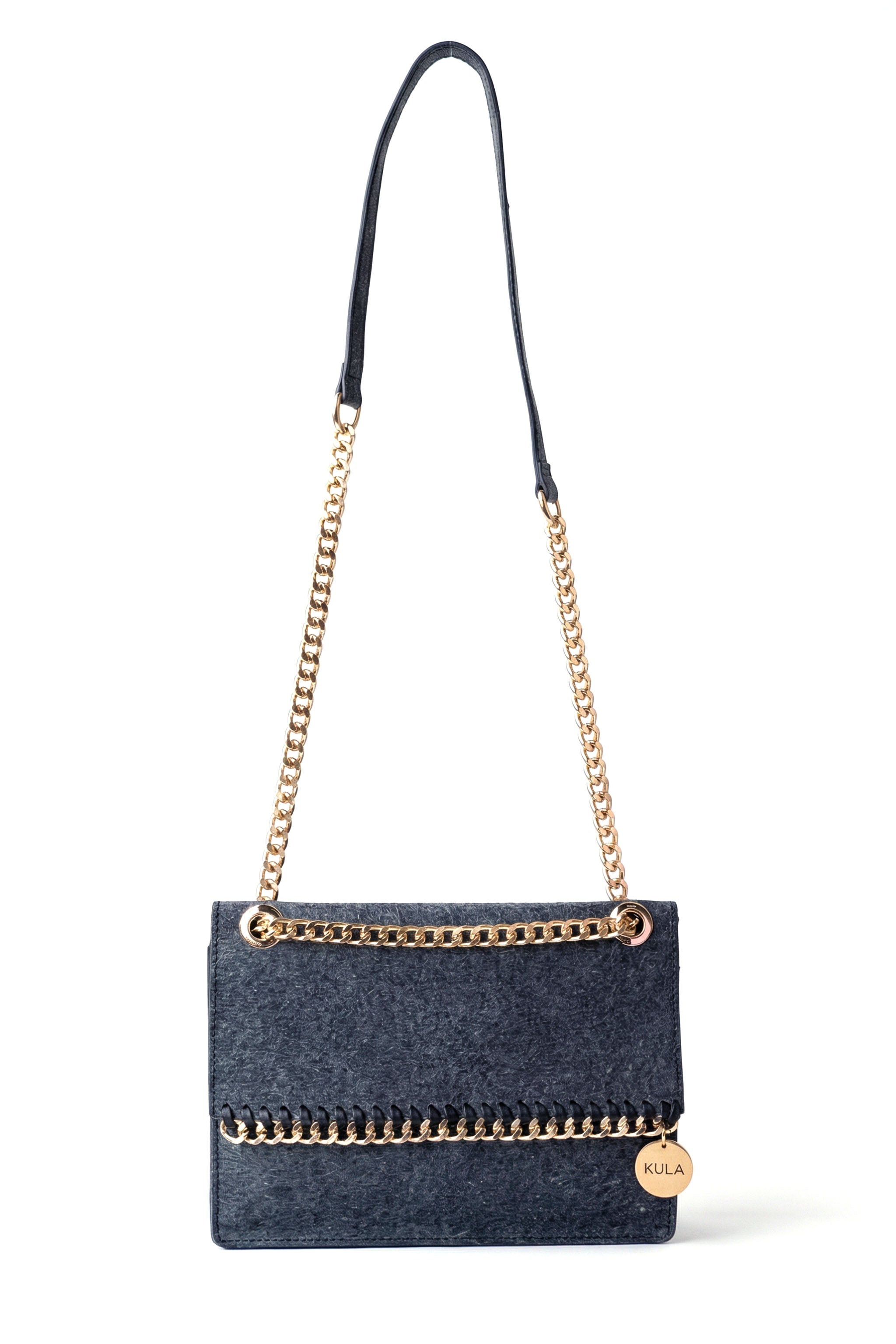 Jasmine Handbag in Ocean Blue | Plant-Based Drop chain Coconut Leather Handbag