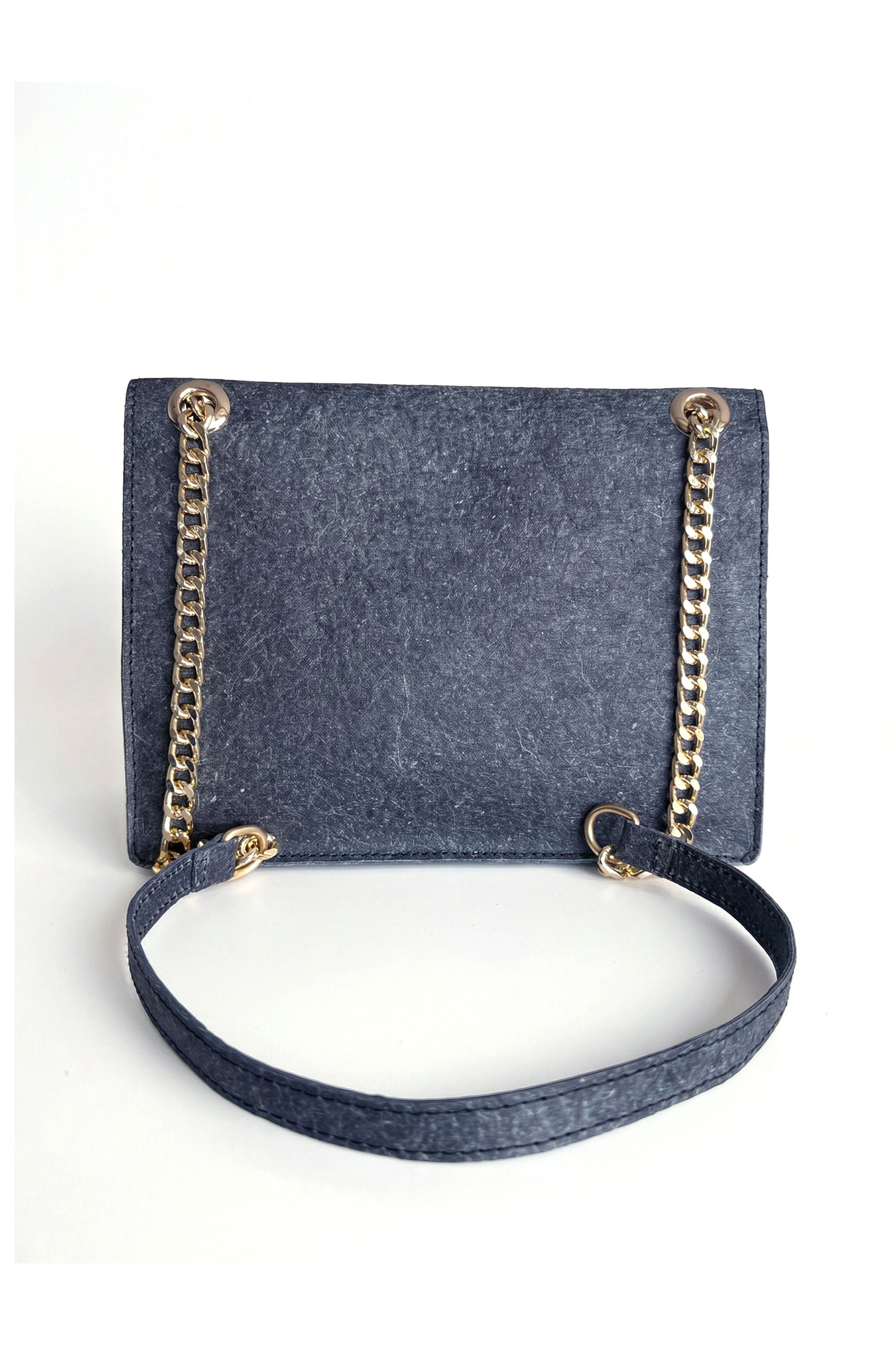 Jasmine Handbag in Ocean Blue | Plant-Based Drop chain Coconut Leather Handbag