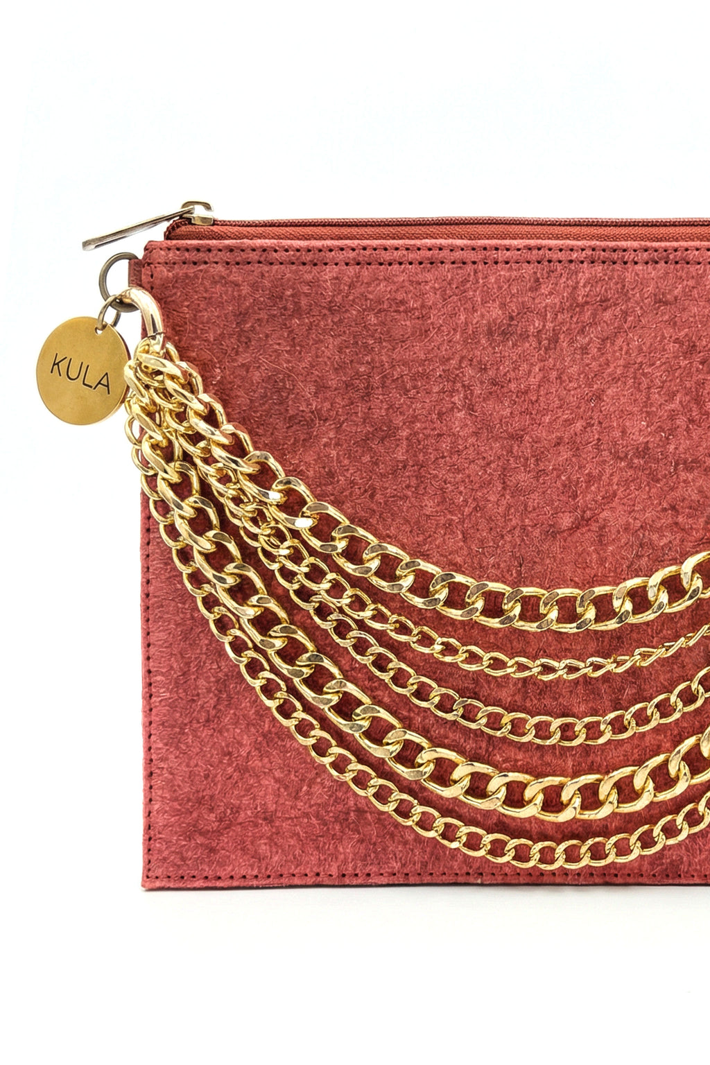 Rani Haar Vegan Handbag in Terracotta Red | Luxury Coconut Leather Bag by KULA