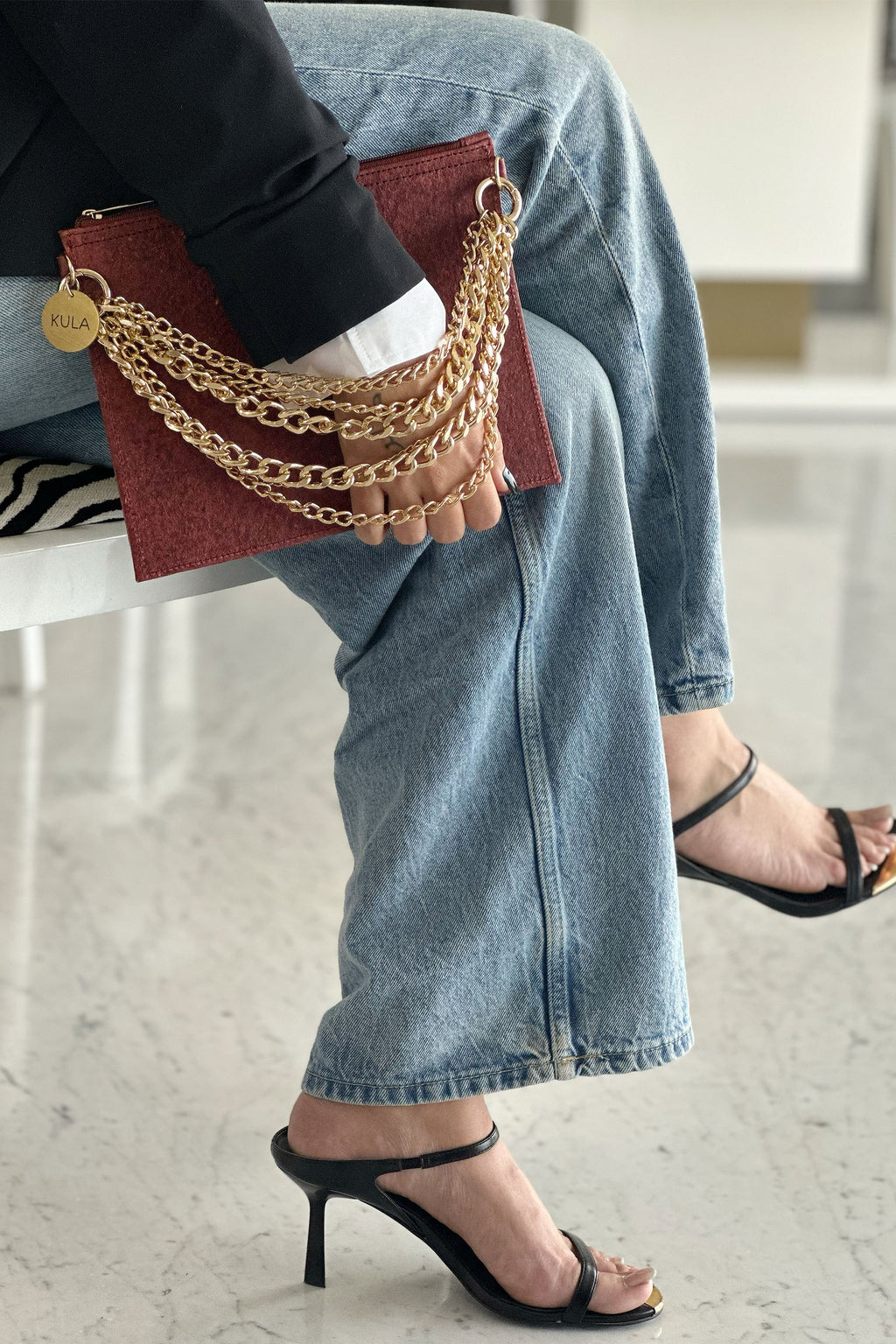 Rani Haar Vegan Handbag in Terracotta Red | Luxury Coconut Leather Bag by KULA