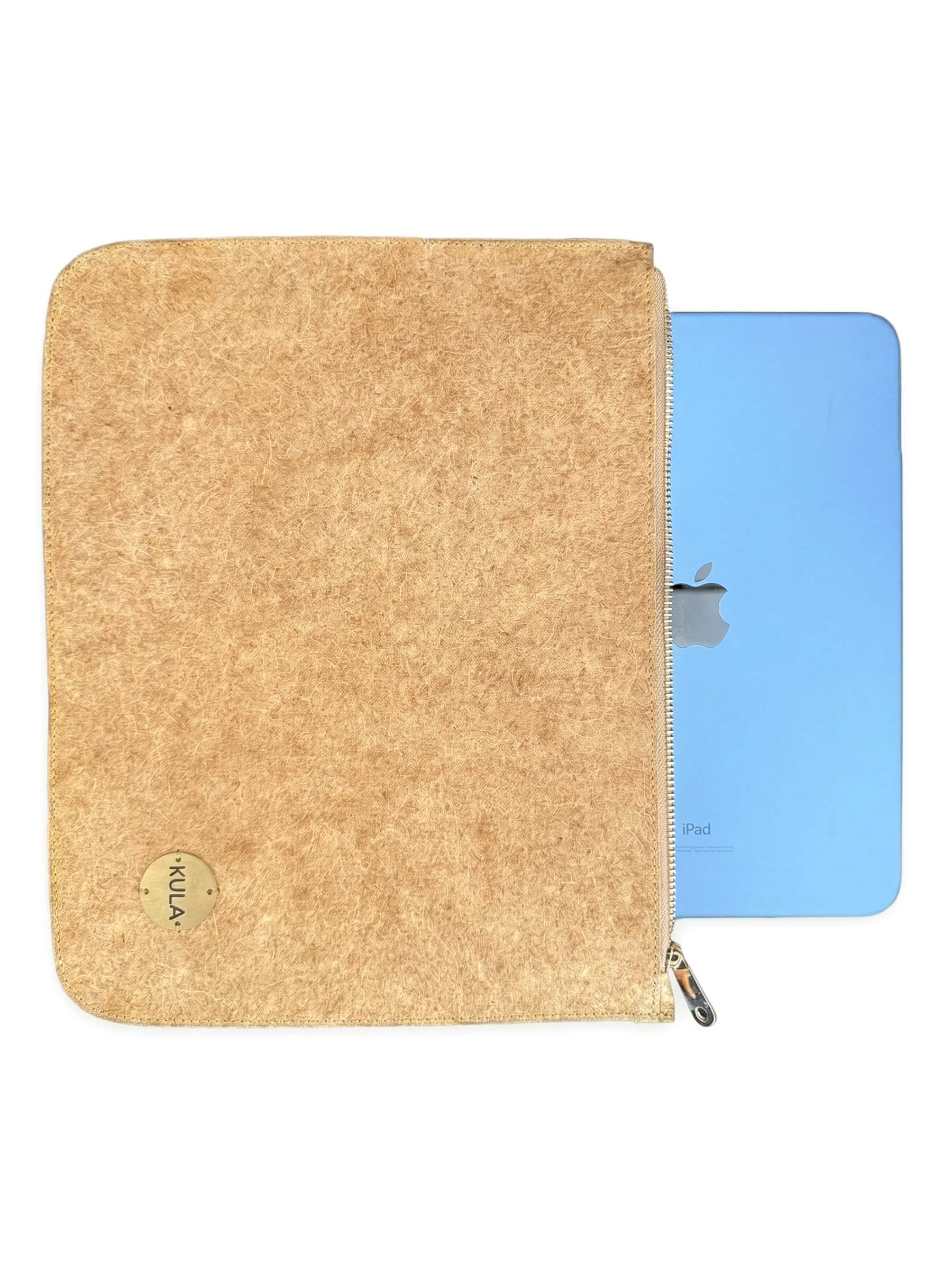 Desert Brown Coconut Leather - 11 Inch Zipper iPad Sleeve