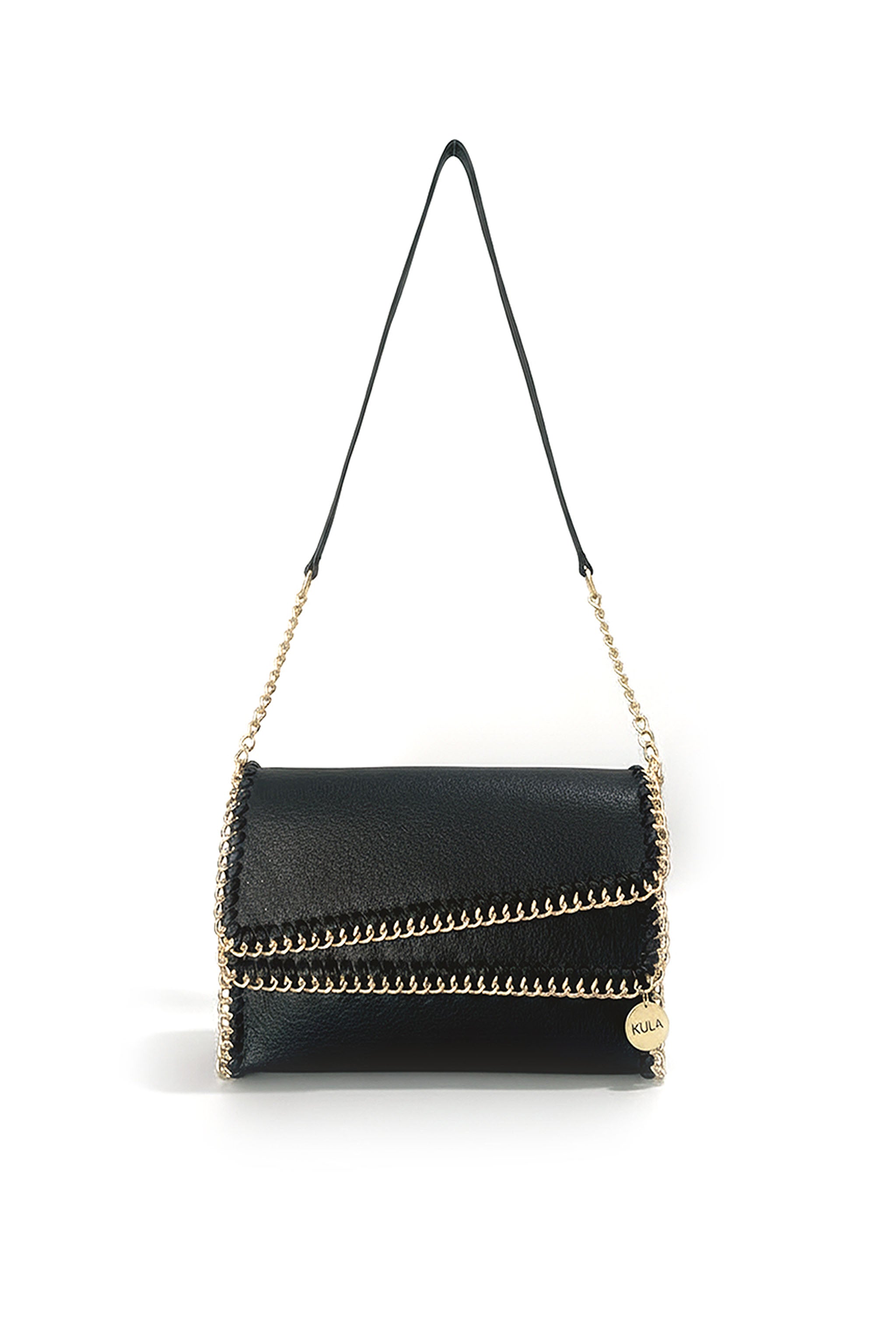 full shot of bella handbag in charcoal black
