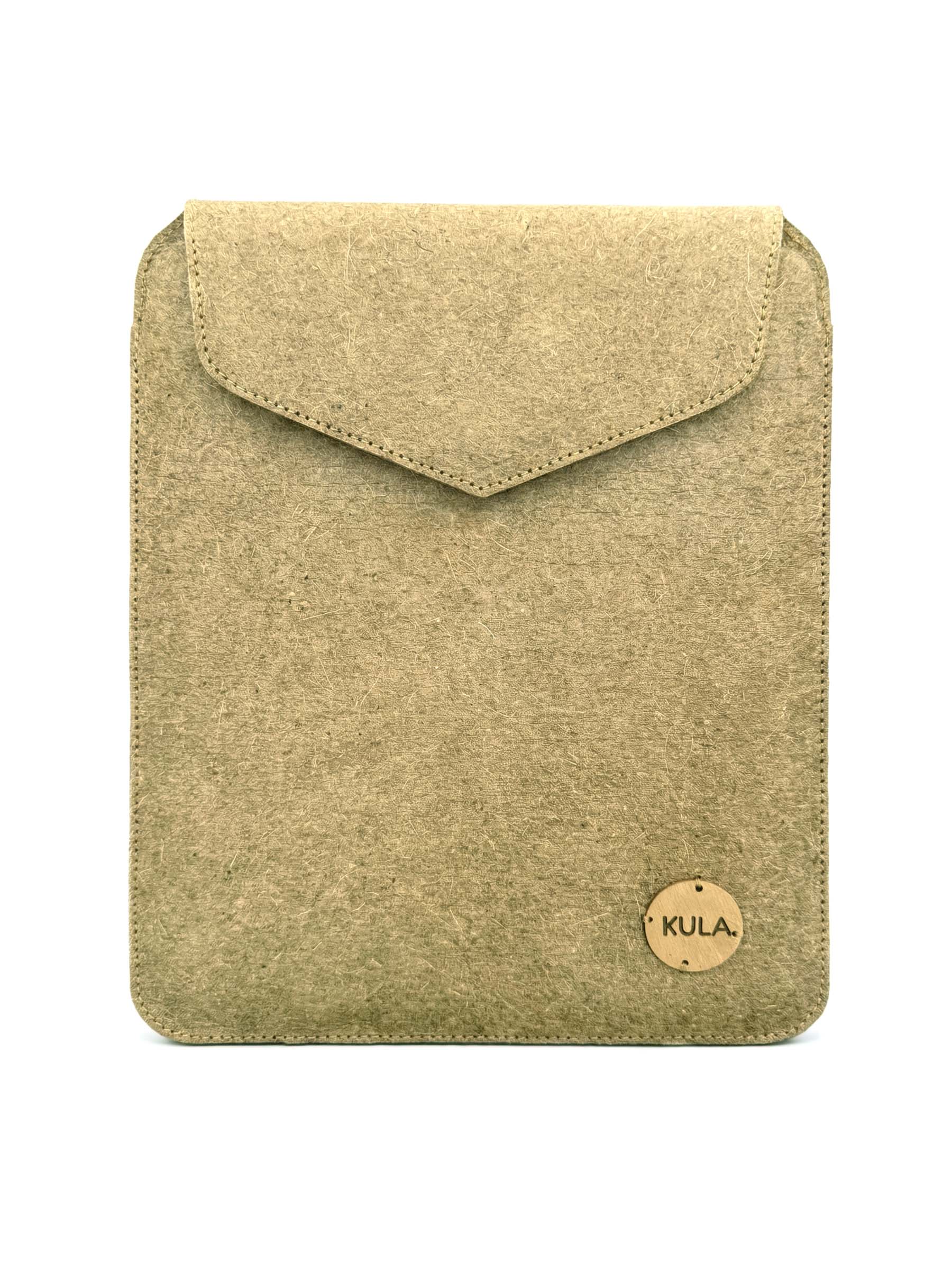 Mountain Green Coconut Leather 11 Inch iPad Sleeve – Magnetic Flip Closure