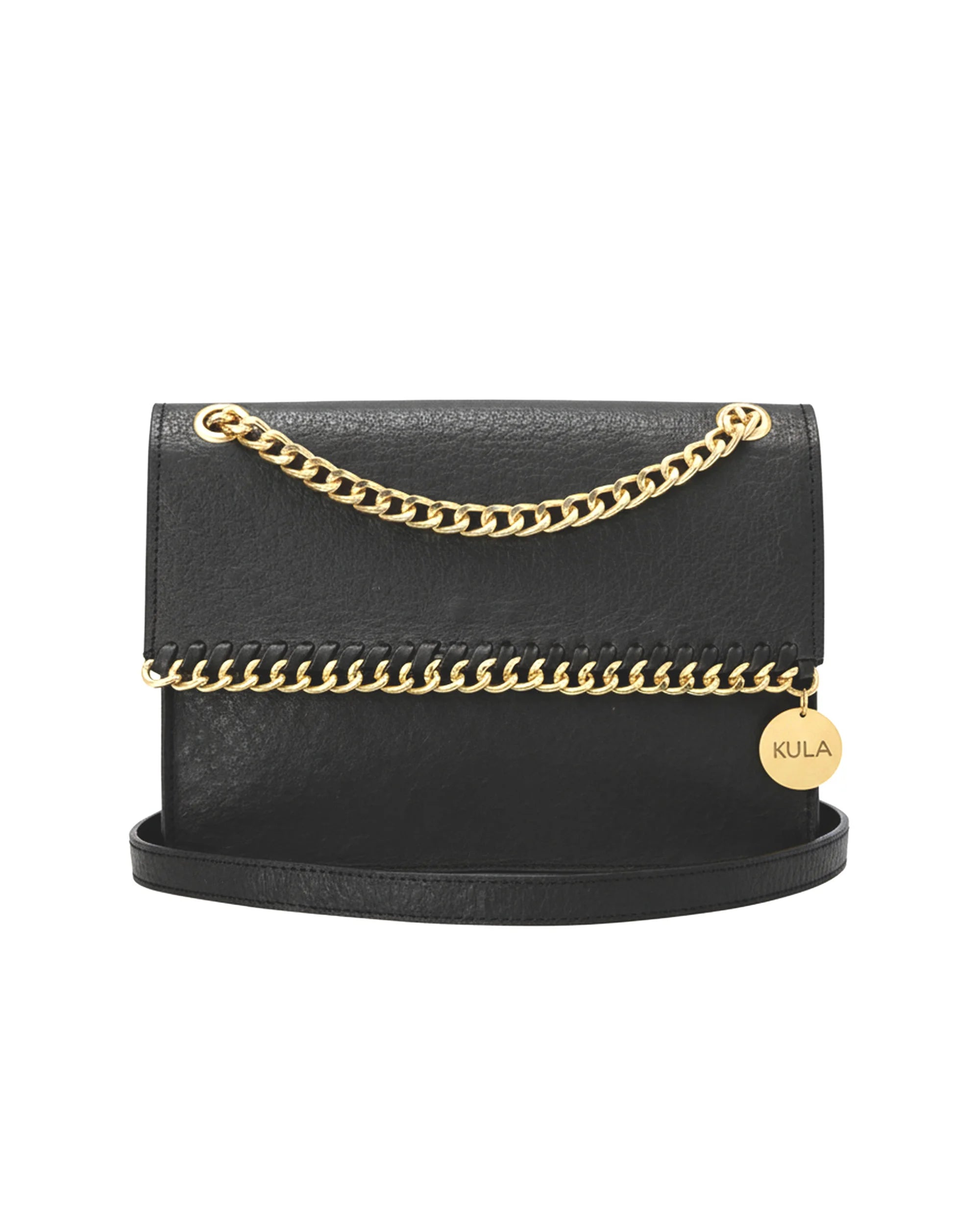 Jasmine Handbag in Charcoal Black | Plant-Based Drop chain Coconut Leather Handbag