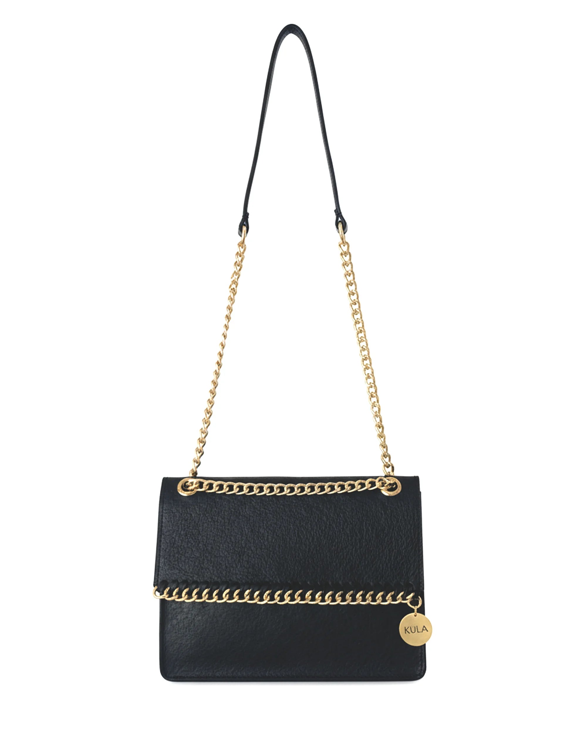 Jasmine Handbag in Charcoal Black | Plant-Based Drop chain Coconut Leather Handbag