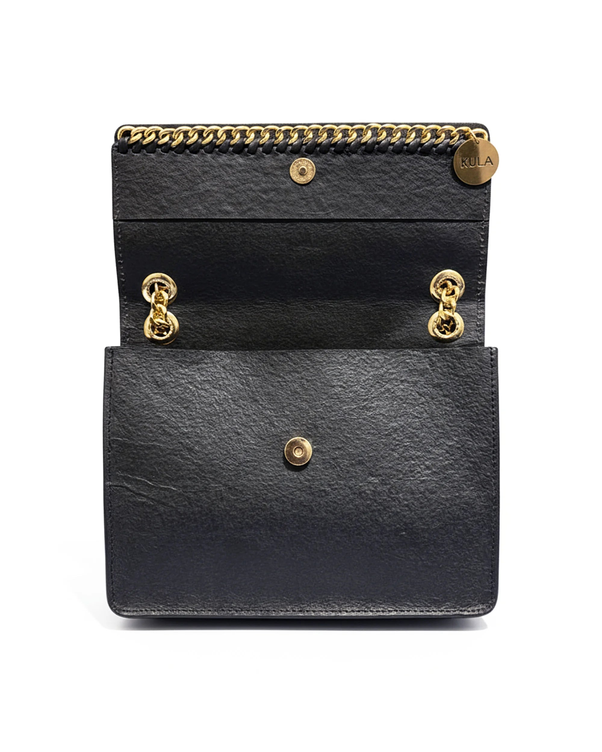 Jasmine Handbag in Charcoal Black | Plant-Based Drop chain Coconut Leather Handbag