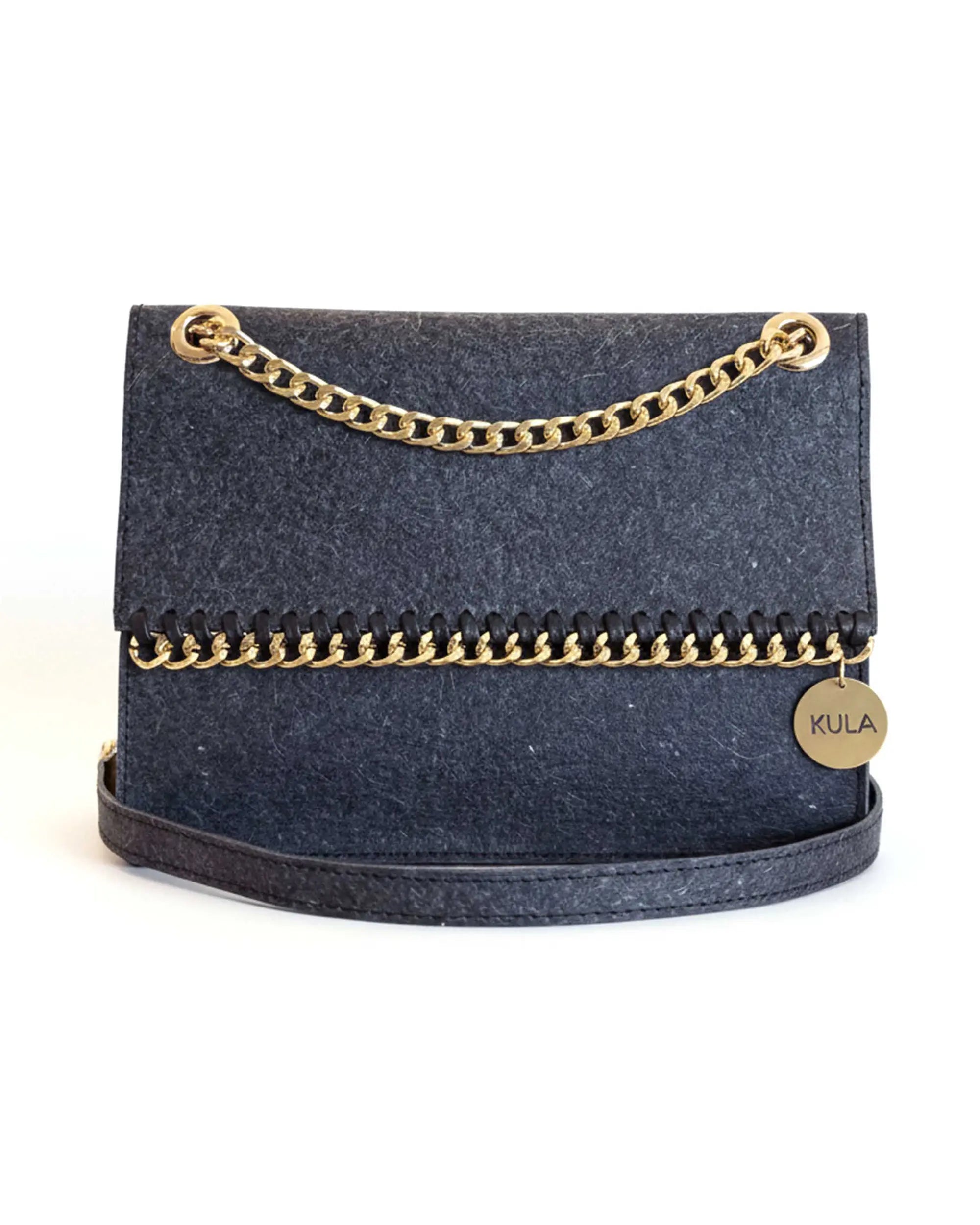 Jasmine Handbag in Ocean Blue | Plant-Based Drop chain Coconut Leather Handbag