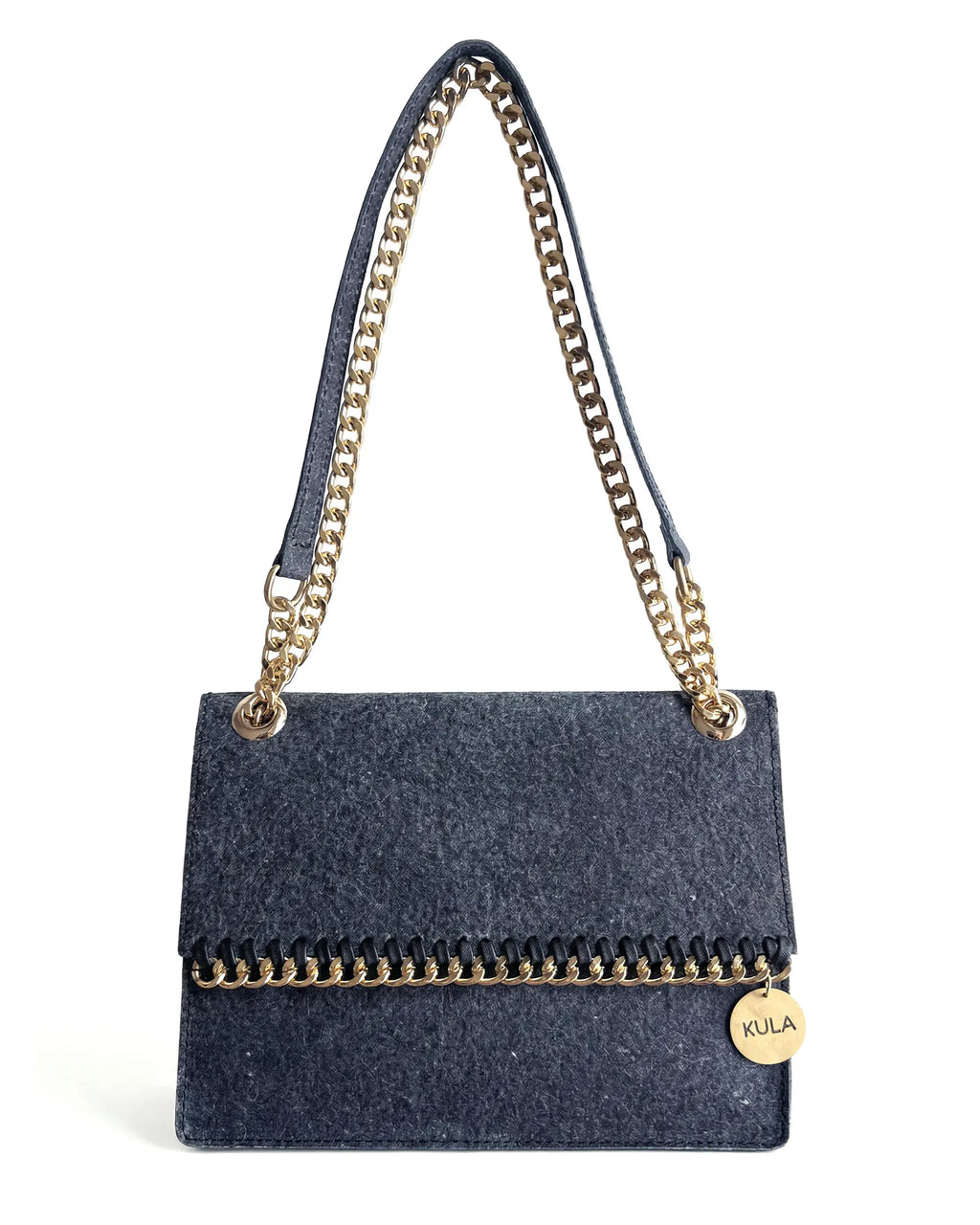Jasmine Handbag in Ocean Blue | Plant-Based Drop chain Coconut Leather Handbag