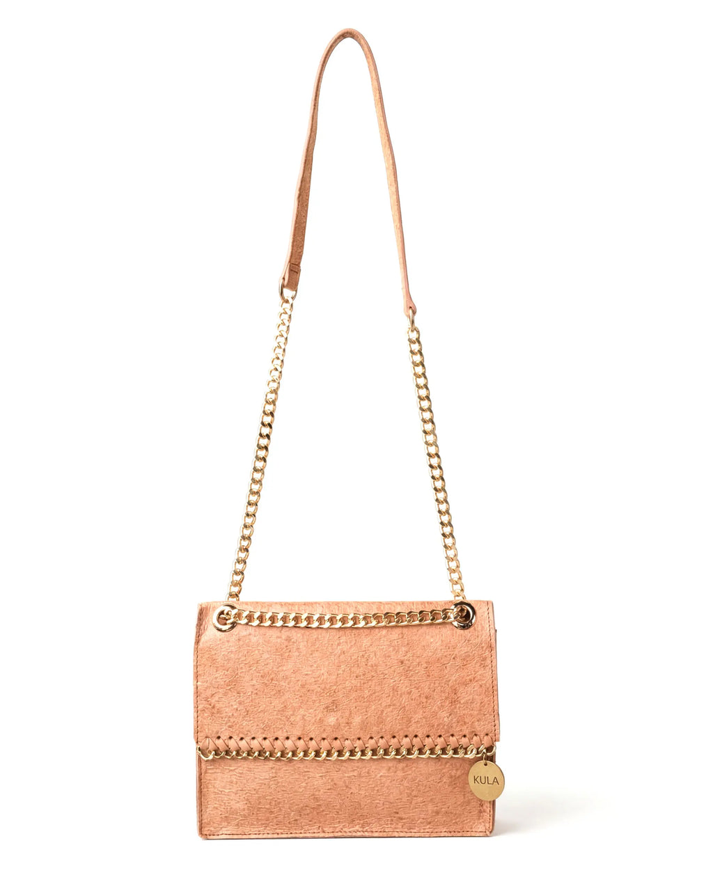 Jasmine Handbag in Primrose Pink | Plant-Based Drop chain Coconut Leather Handbag