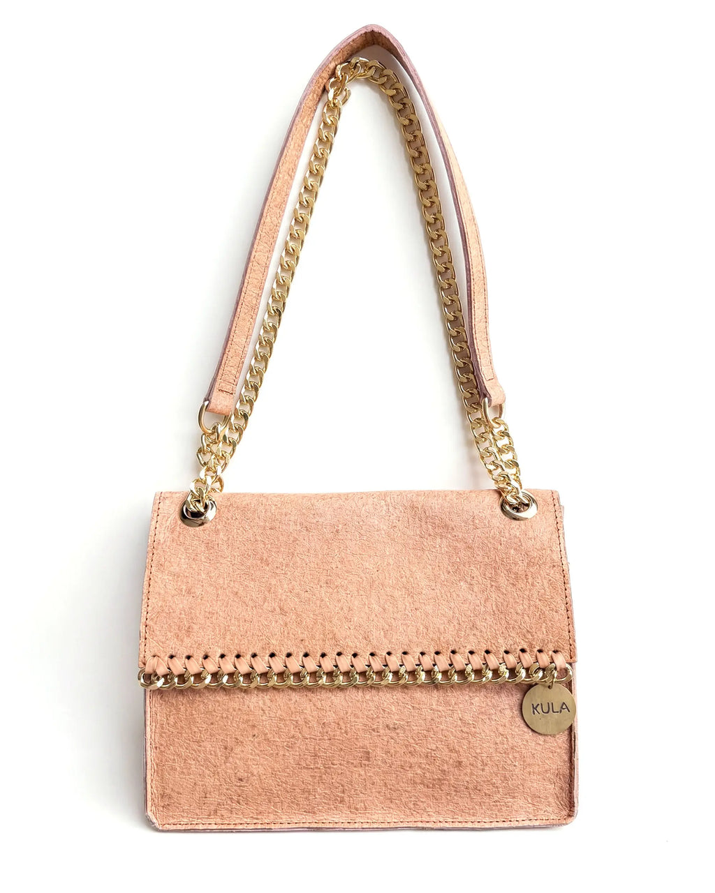 Jasmine Handbag in Primrose Pink | Plant-Based Drop chain Coconut Leather Handbag