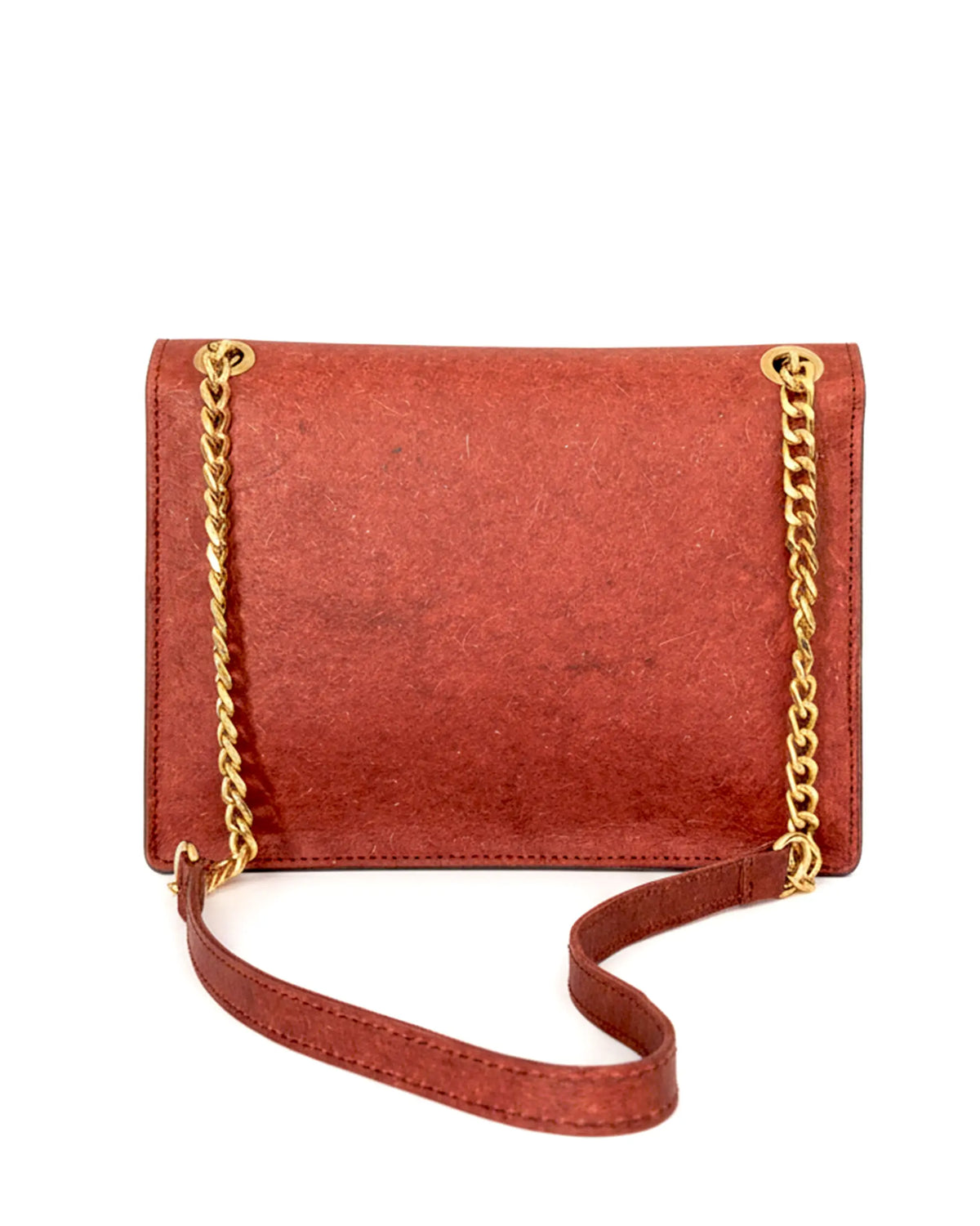 Jasmine Handbag in Terracotta Red | Plant-Based Drop chain Coconut Leather Handbag