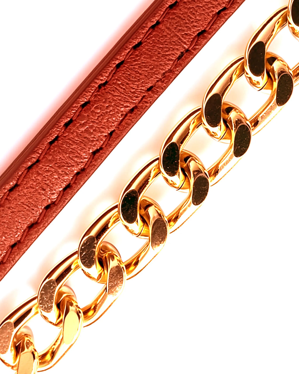 Jasmine Handbag in Terracotta Red | Plant-Based Drop chain Coconut Leather Handbag