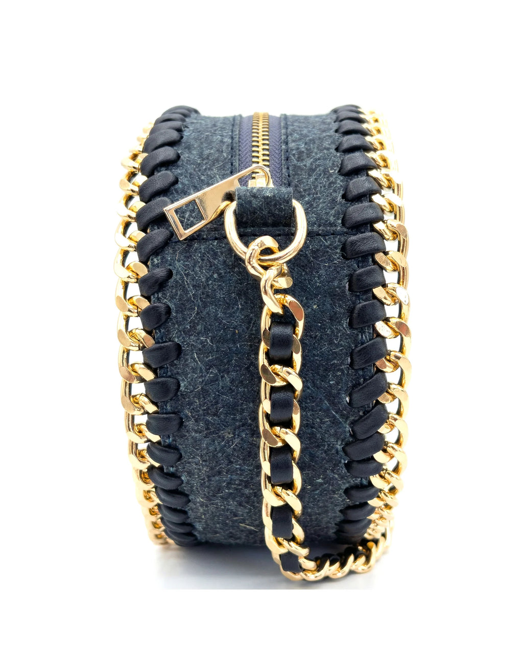 Rose Mini Handbag in Ocean Blue – Braided Chain Coconut Leather