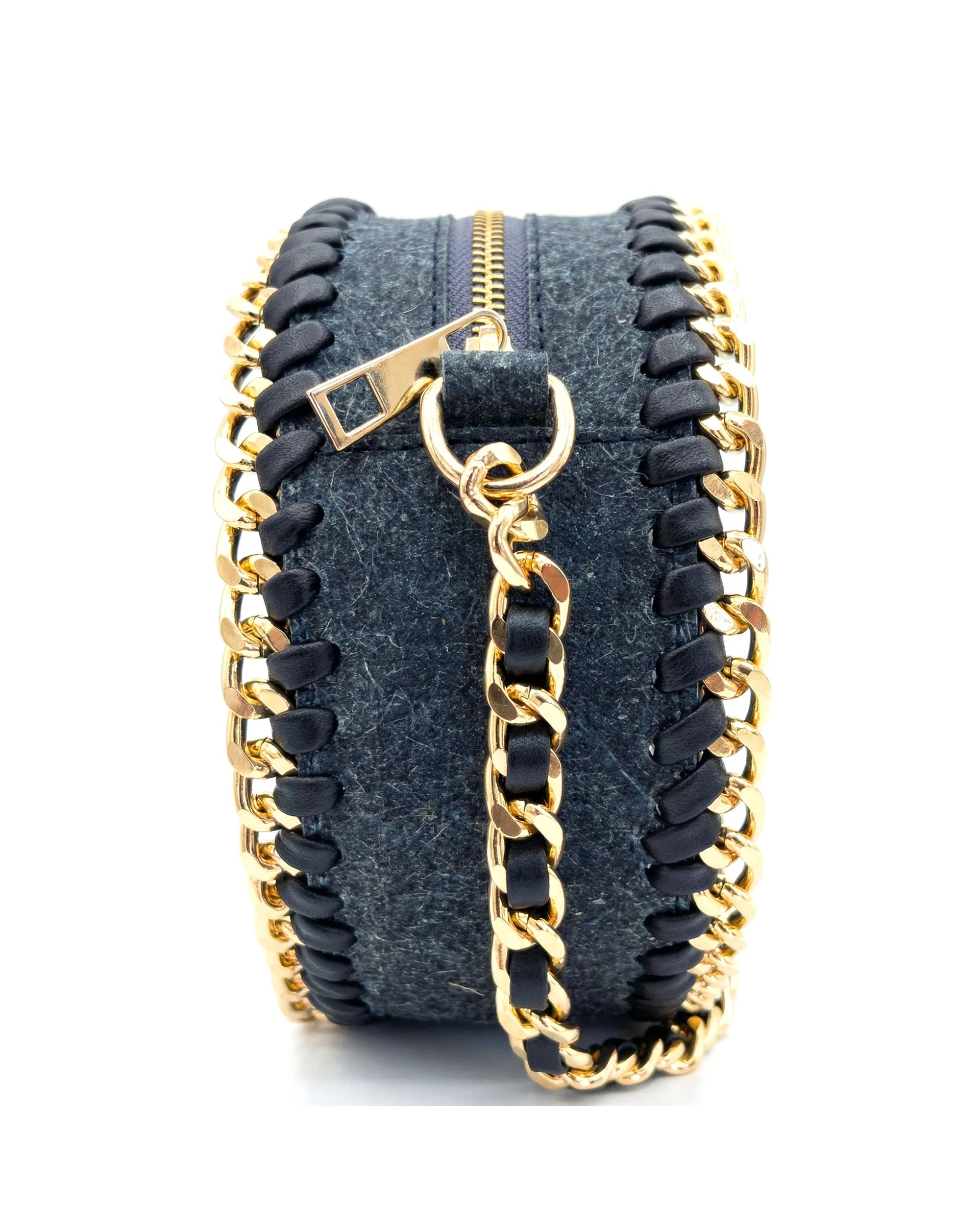 Rose Mini Handbag in Ocean Blue – Braided Chain Coconut Leather