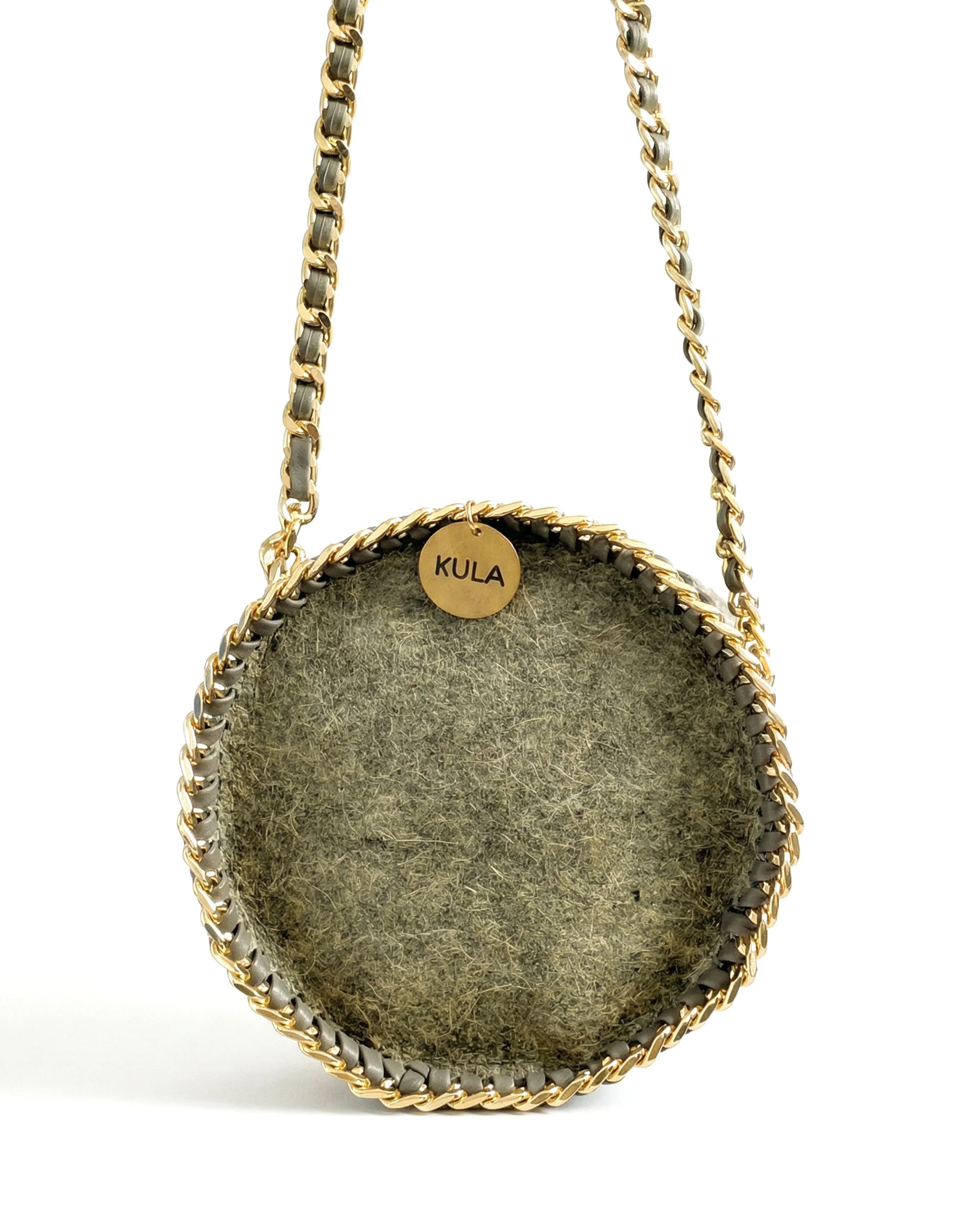 Rose Mini Handbag in Mountain Green – Braided Chain Coconut Leather