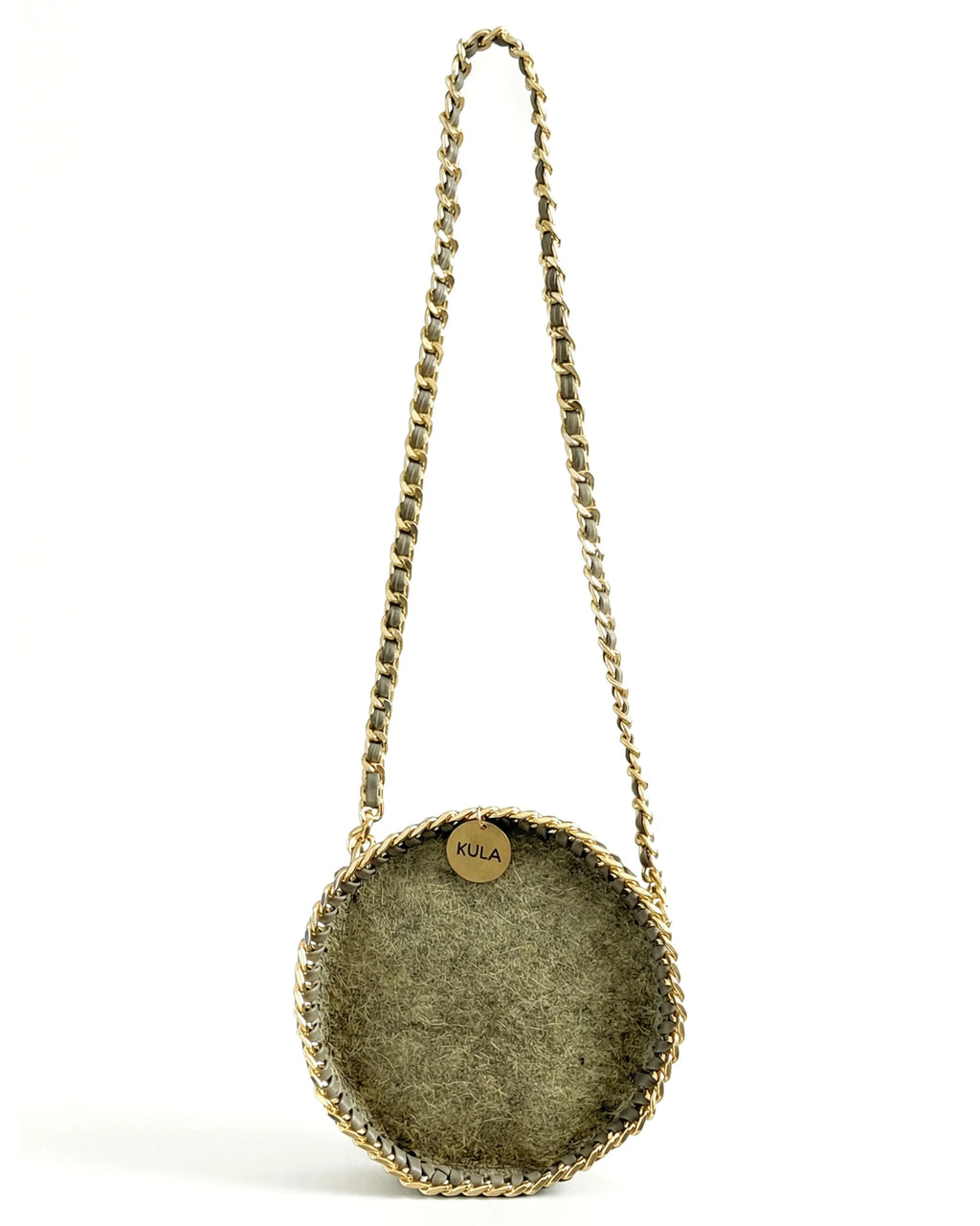 Rose Mini Handbag in Mountain Green – Braided Chain Coconut Leather