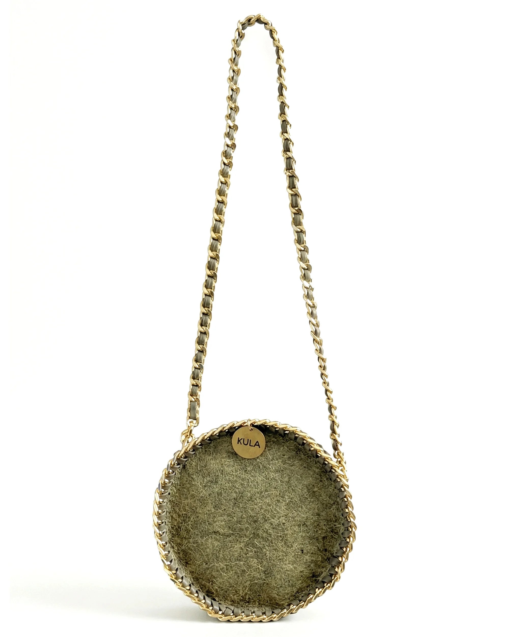Rose Mini Handbag in Mountain Green – Braided Chain Coconut Leather