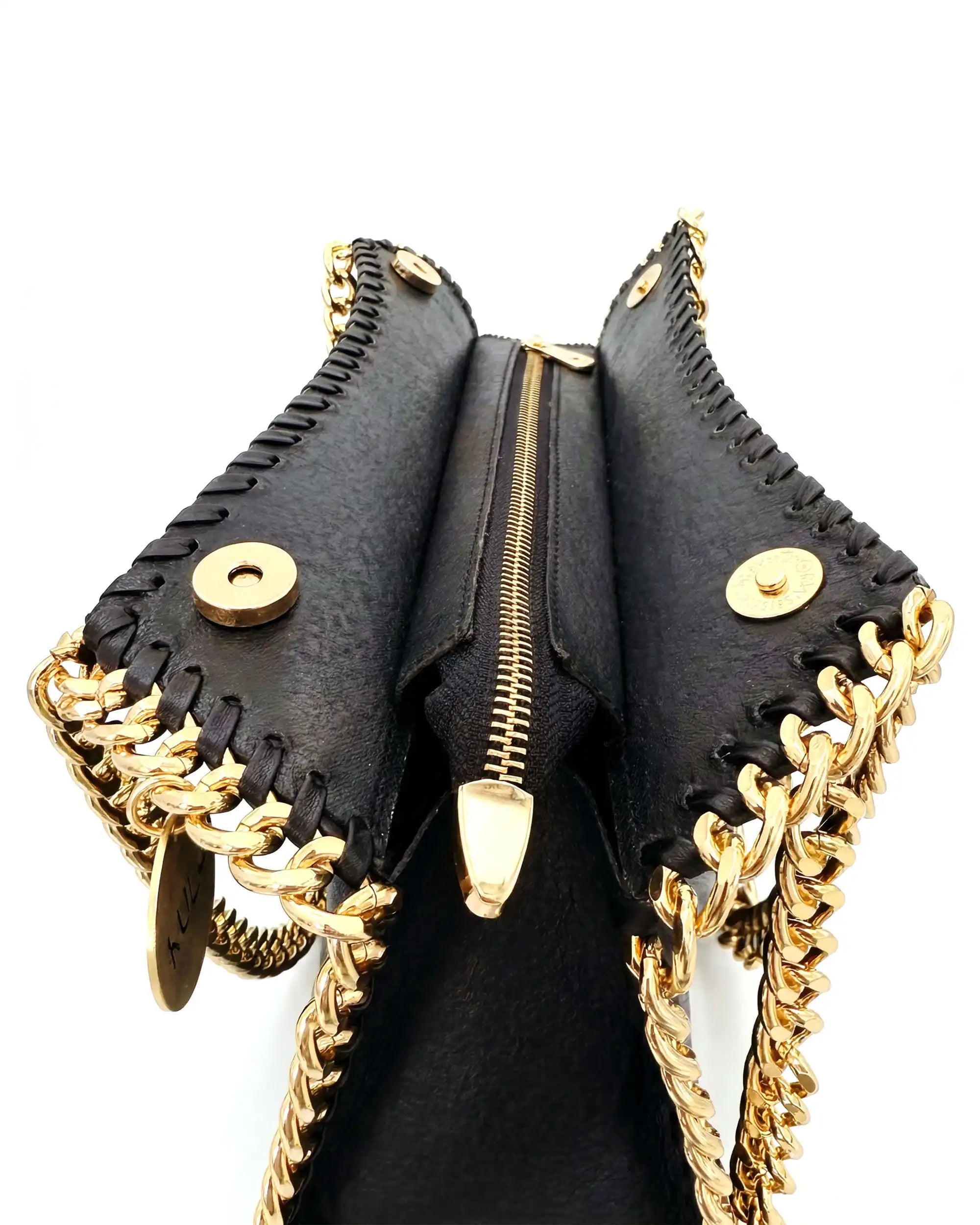 Cleopatra Vegan Chain handbag in Charcoal Black | Sustainable Coconut Leather by KULA