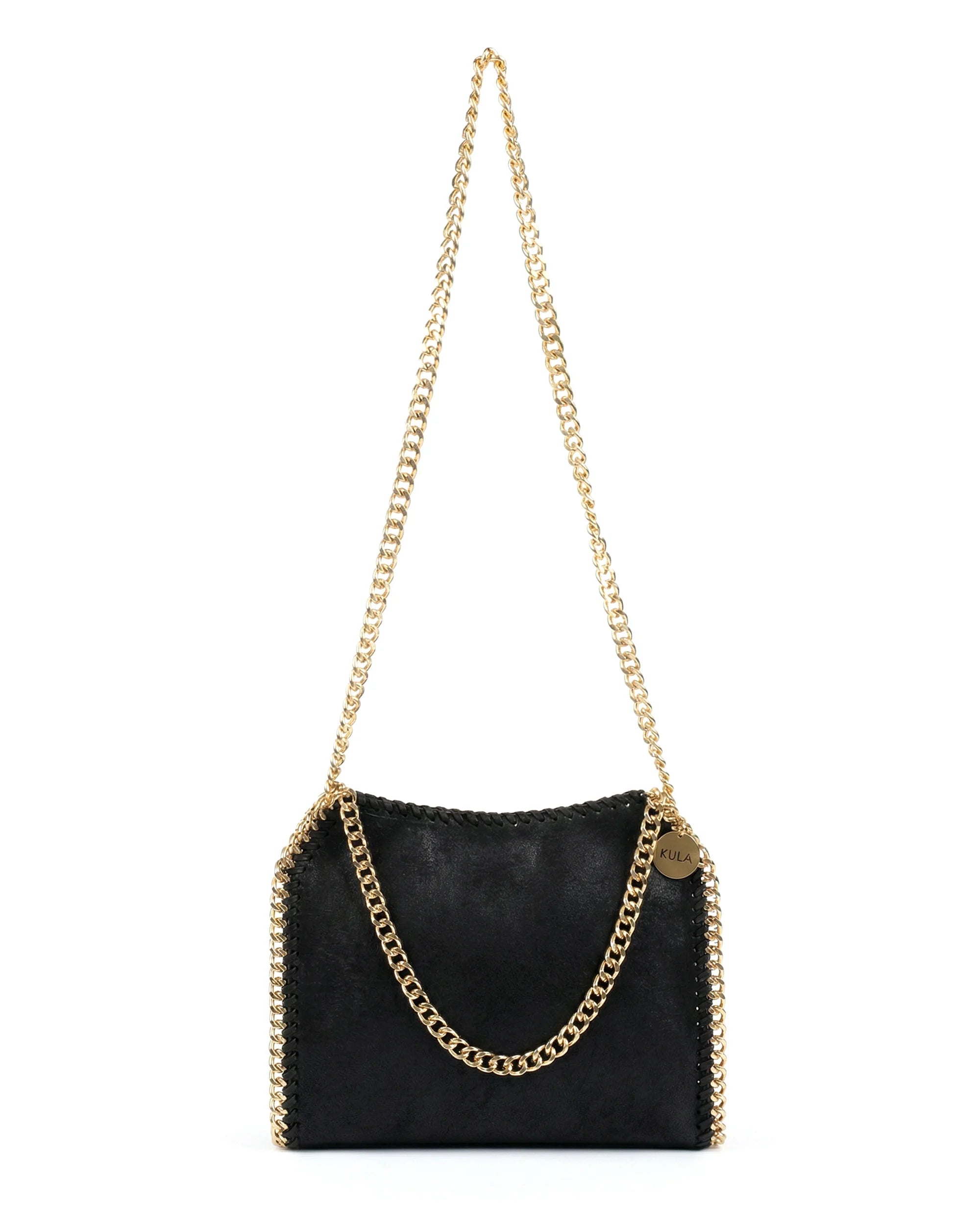 Cleopatra Vegan Chain handbag in Charcoal Black | Sustainable Coconut Leather by KULA