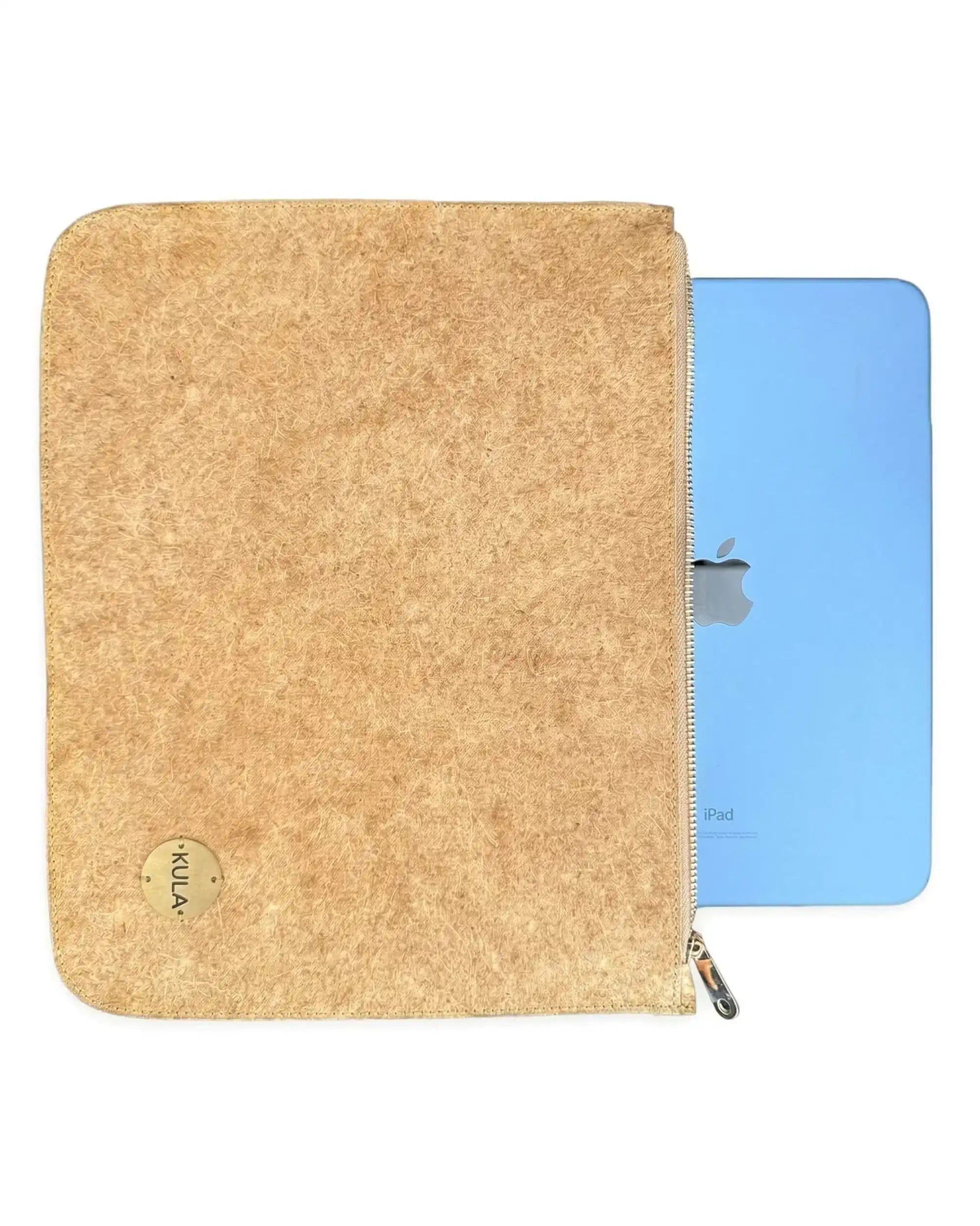 Desert Brown Coconut Leather - 11 Inch Zipper iPad Sleeve