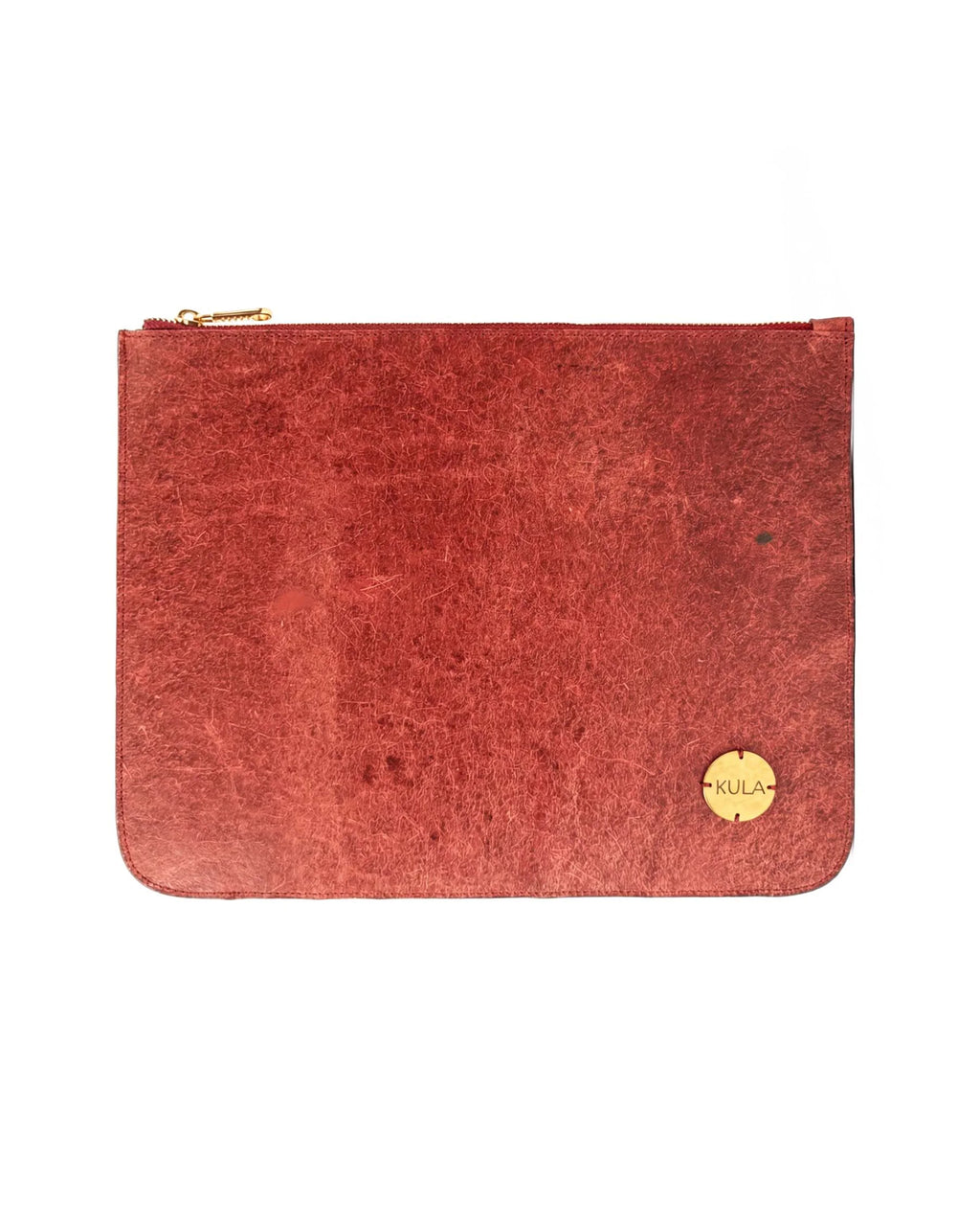 Terracotta Red Plant Leather - 11 Inch Vegan Zipper iPad Sleeve
