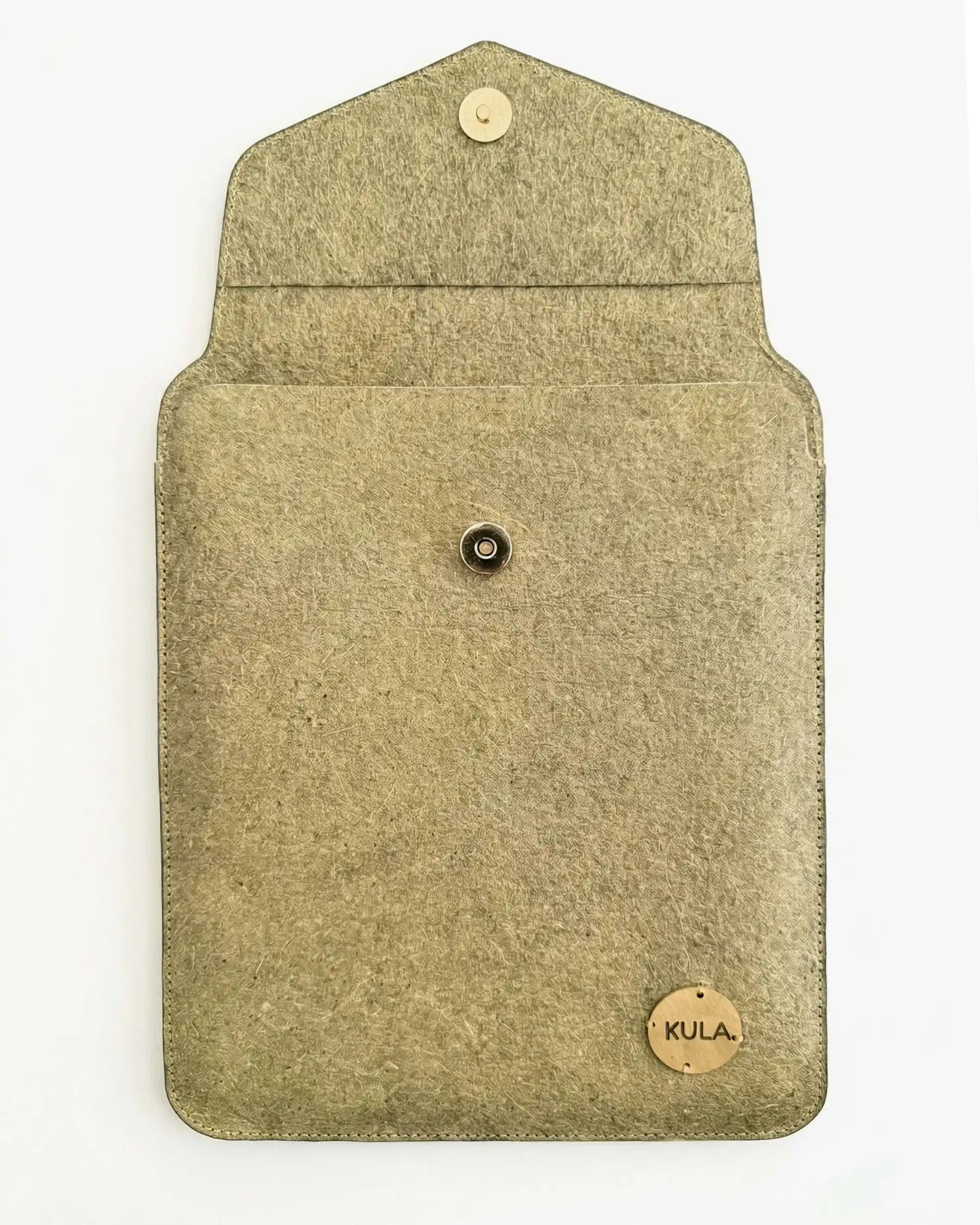 Mountain Green Coconut Leather 11 Inch iPad Sleeve – Magnetic Flip Closure