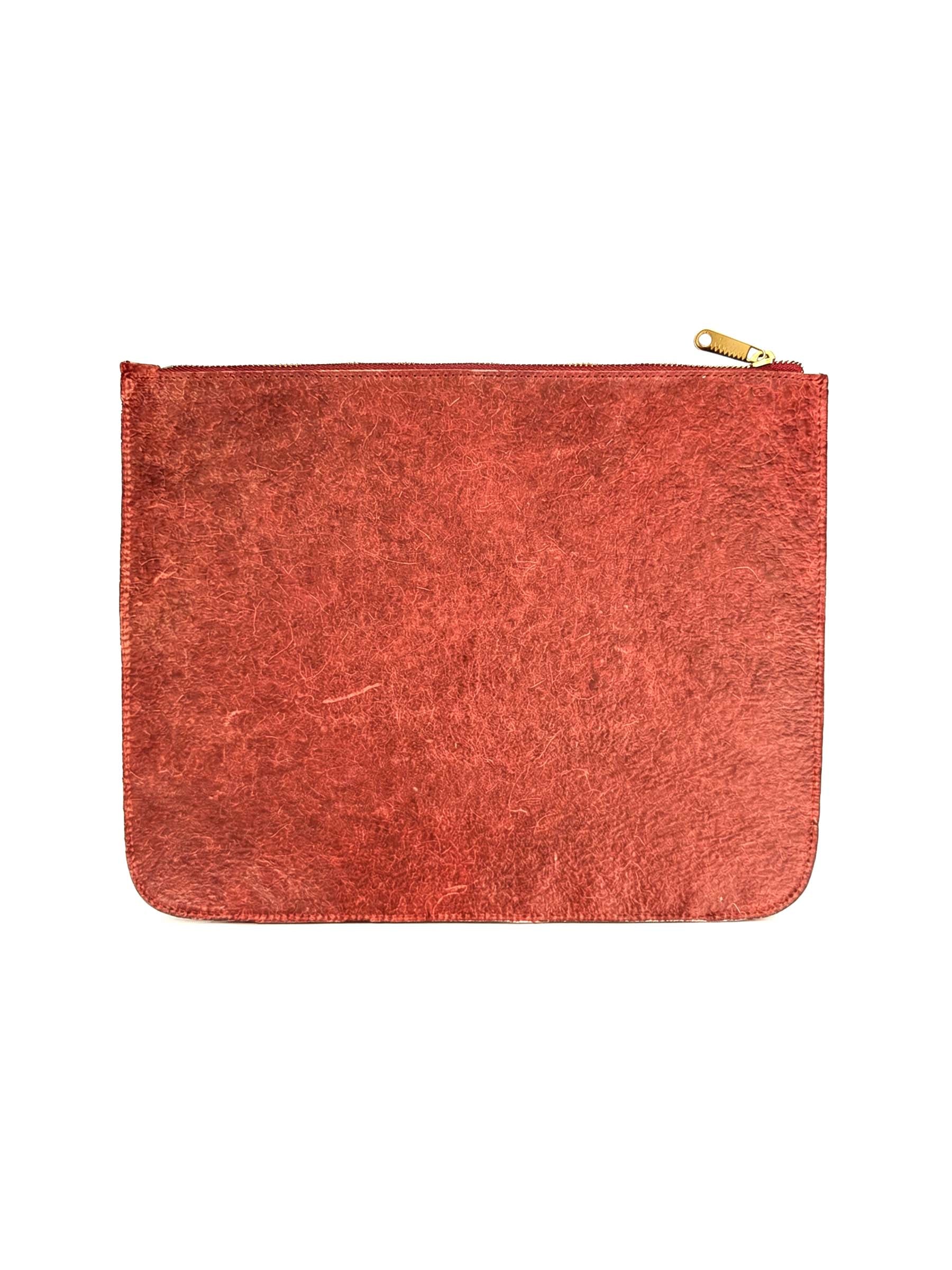 Terracotta Red Plant Leather - 11 Inch Vegan Zipper iPad Sleeve